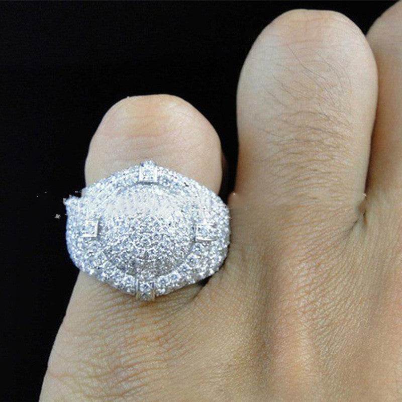 Gemstone Ring Full Diamond Ring Men - Mubimart