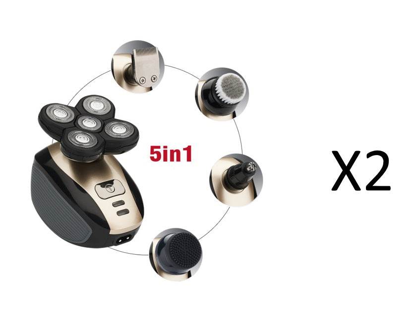 5 In 1 Multifunctional Electric Shaver 5 Blade Razor For Men Shaved Head Rechargeable Shaving Machine Beard Nose Hair Trimmer - Mubimart