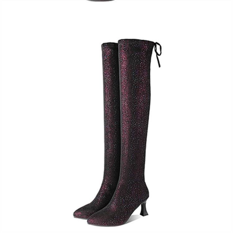 Over-the-knee Boots Women's High-heeled - Mubimart