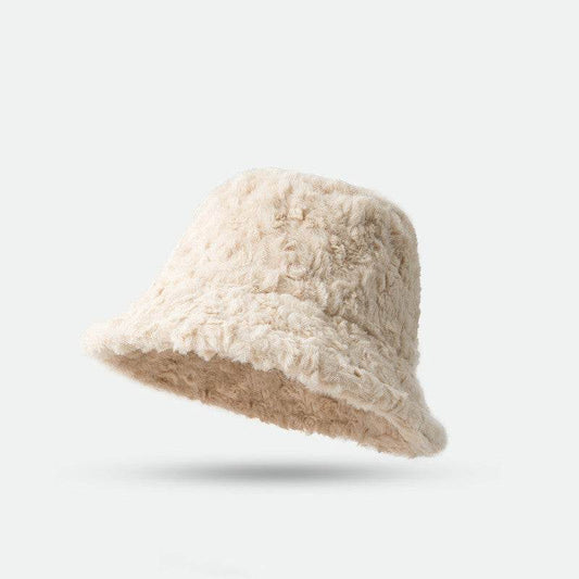Lambswool Fisherman Hat Winter Warm Fashionable Solid Color Hats For Women - Mubimart