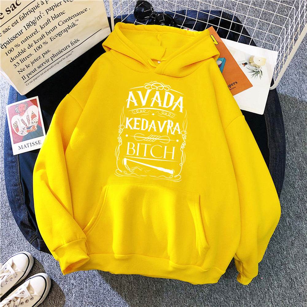Women With Fleece Loose Hoodies And Letters - Mubimart