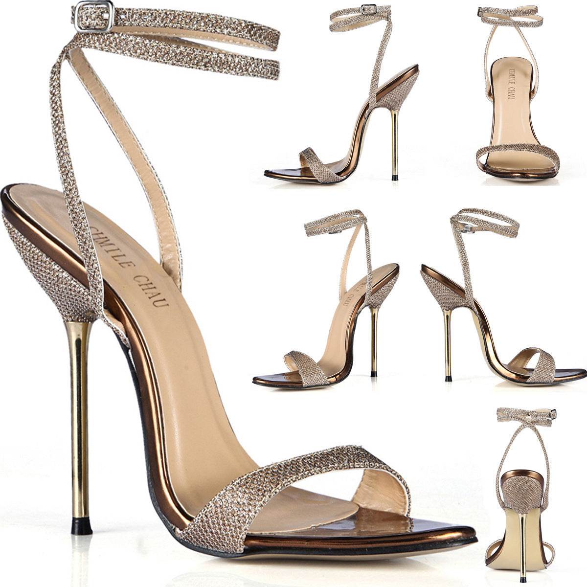 Women's Sexy Strappy High Heel Sandals - Mubimart