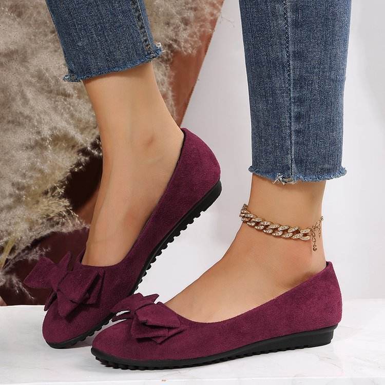 Fashion Bowknot Flats Shoes Casual Round Toe Loafers Cozy Shoes For Women - Mubimart