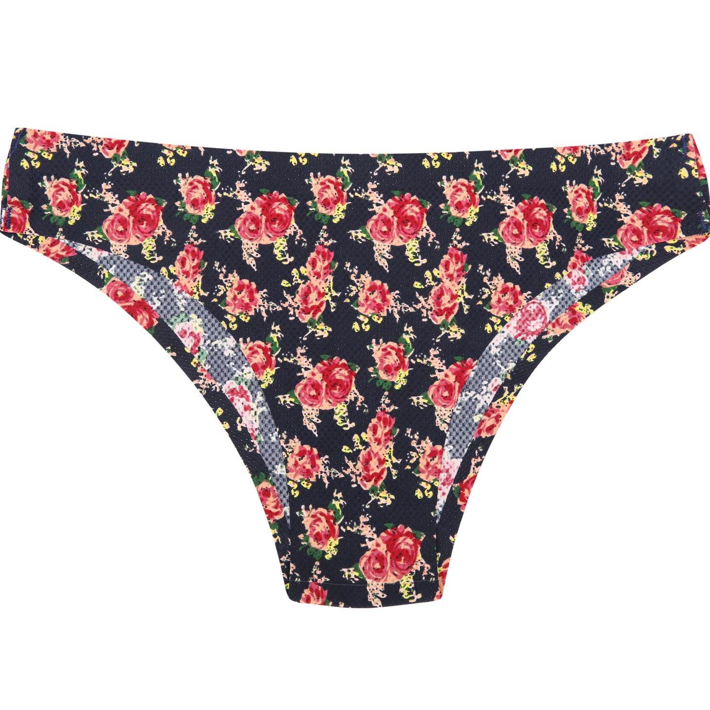 Breathable Printed Seamless Floral Briefs For Women - Mubimart