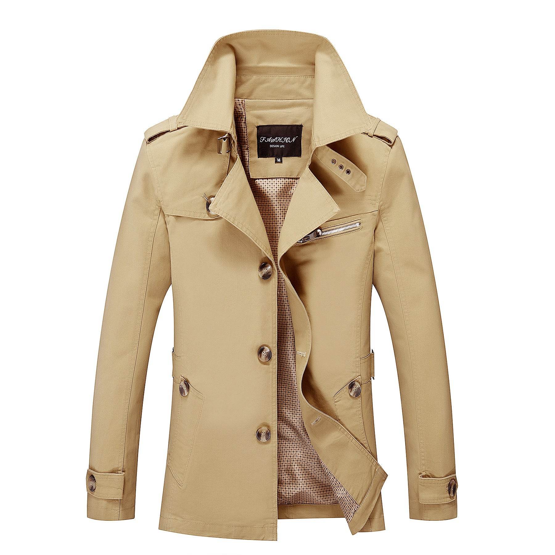 Men's jacket Trench Coat - Mubimart