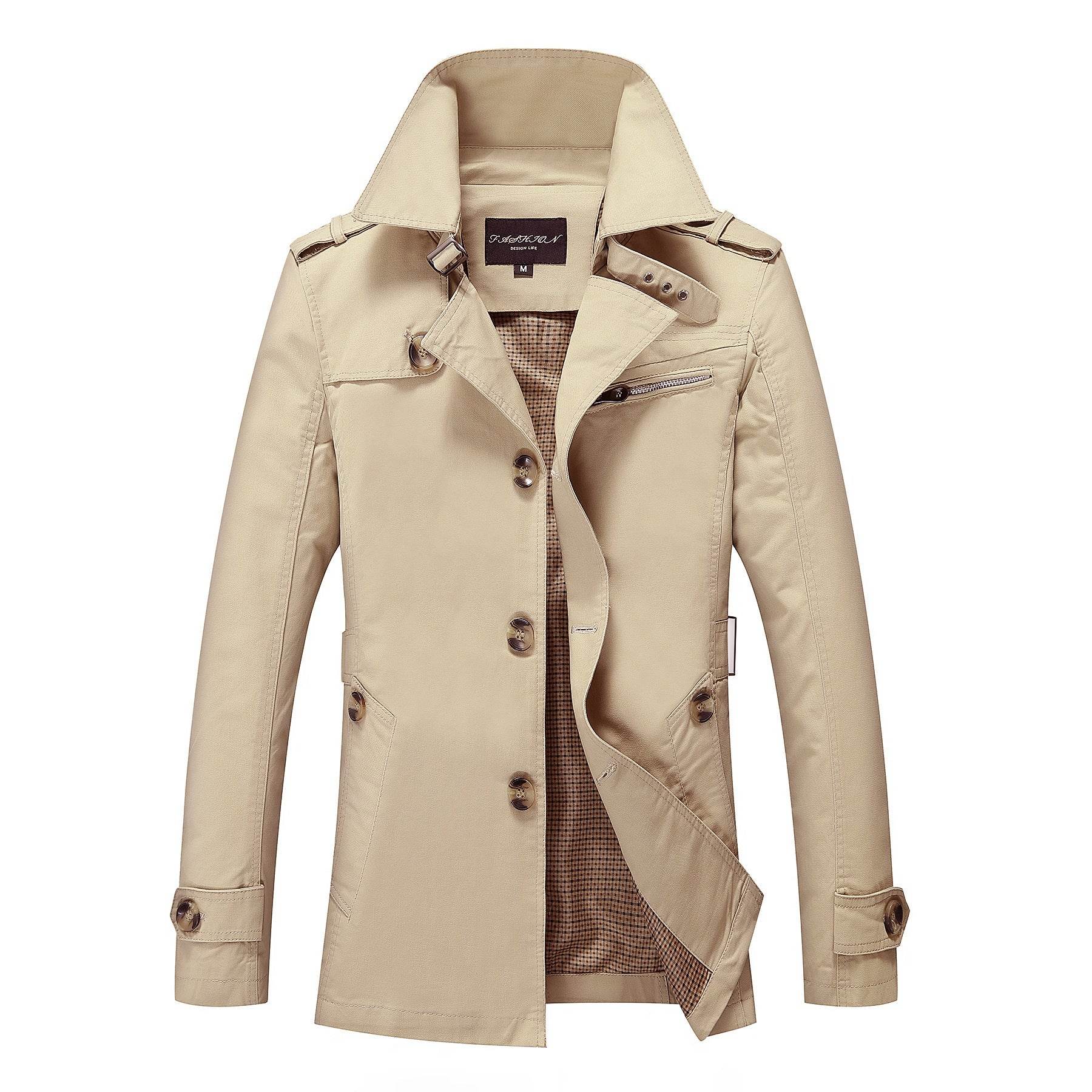 Men's jacket Trench Coat - Mubimart