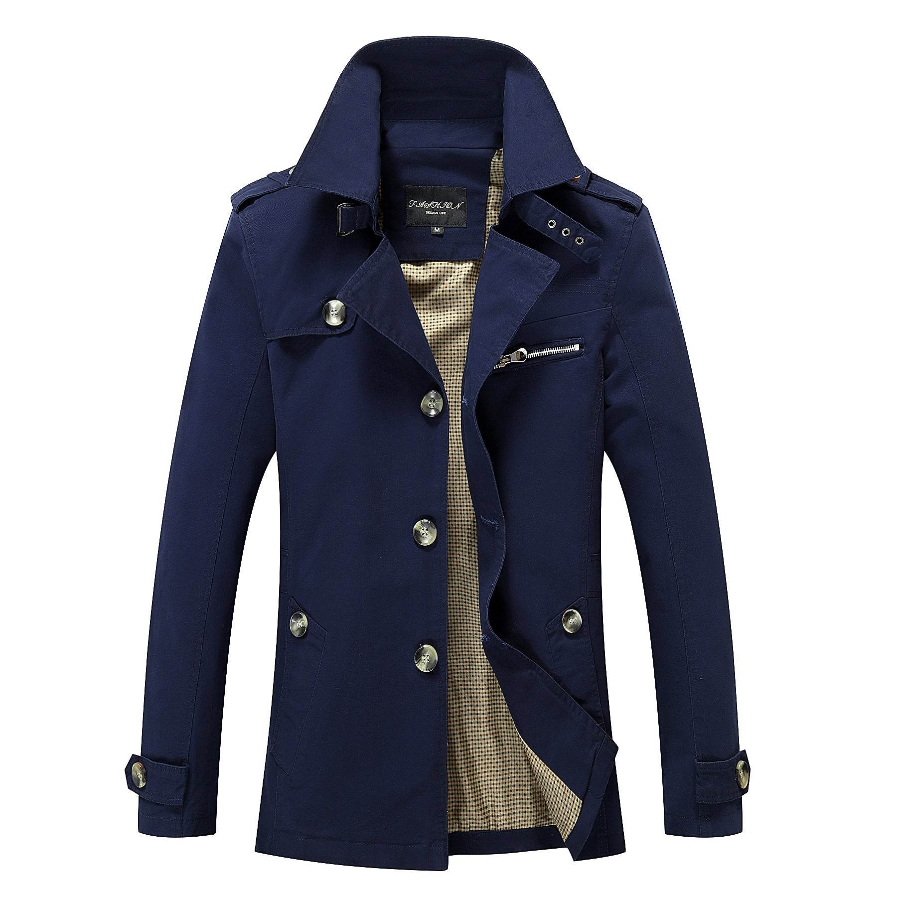 Men's jacket Trench Coat - Mubimart
