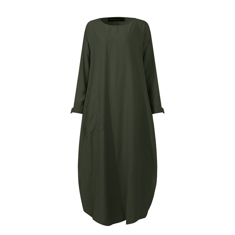 Long sleeve shirt dress - Mubimart -  