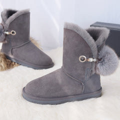 Sheepskin snow boots