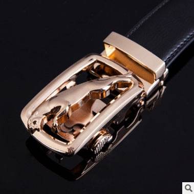 Men's leather factory direct belt buckle leather belt men's automatic belt belt wholesale business - Mubimart