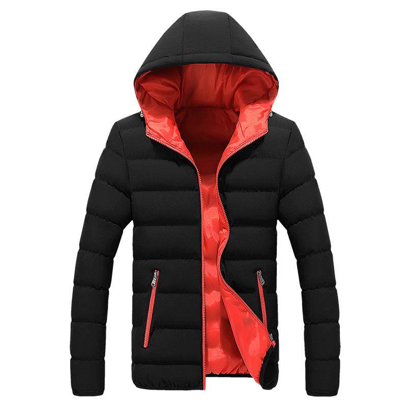 Men Plus Size Hooded Slim Down Coat - Mubimart