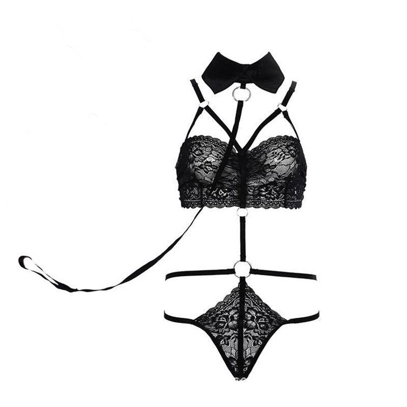 Lace transparent bodysuit - Mubimart