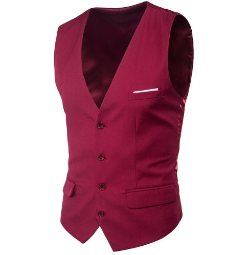 Men's Slim Suit Vest Large Size Sleeveless Vest