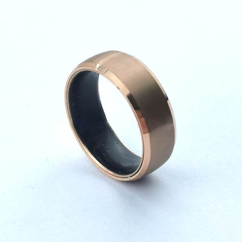 Men Tungsten Carbide Ring Rose Gold - Mubimart