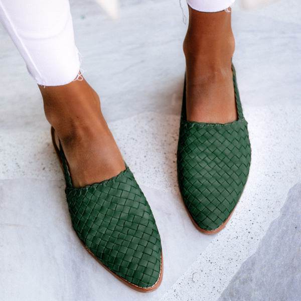 Pointed toe flat sandals - Mubimart