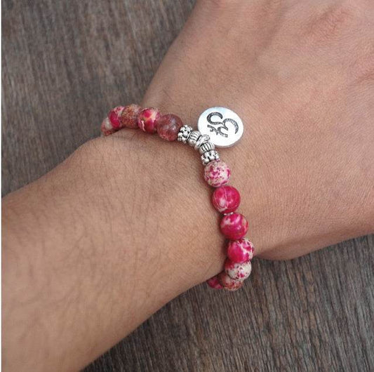 Matte Amazonite Stone Strand Bracelet Yoga Chakra Mala Bracelet OM Lotus Women Men Beaded Charm Bracelet Handmade Jewelry - Mubimart