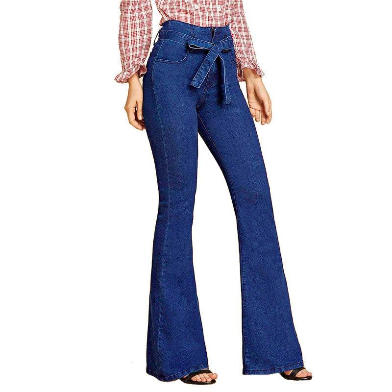 Wide-leg flared jeans - Mubimart