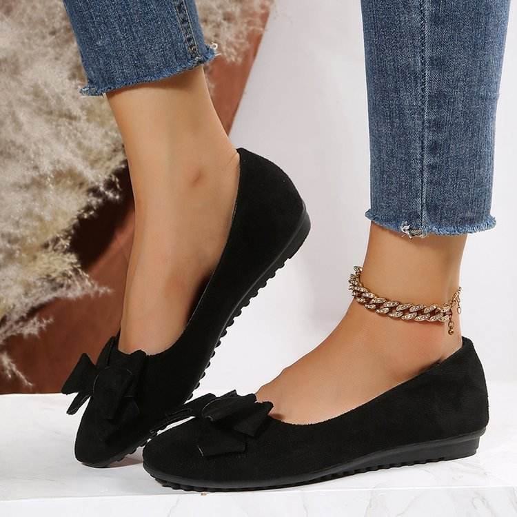 Fashion Bowknot Flats Shoes Casual Round Toe Loafers Cozy Shoes For Women - Mubimart