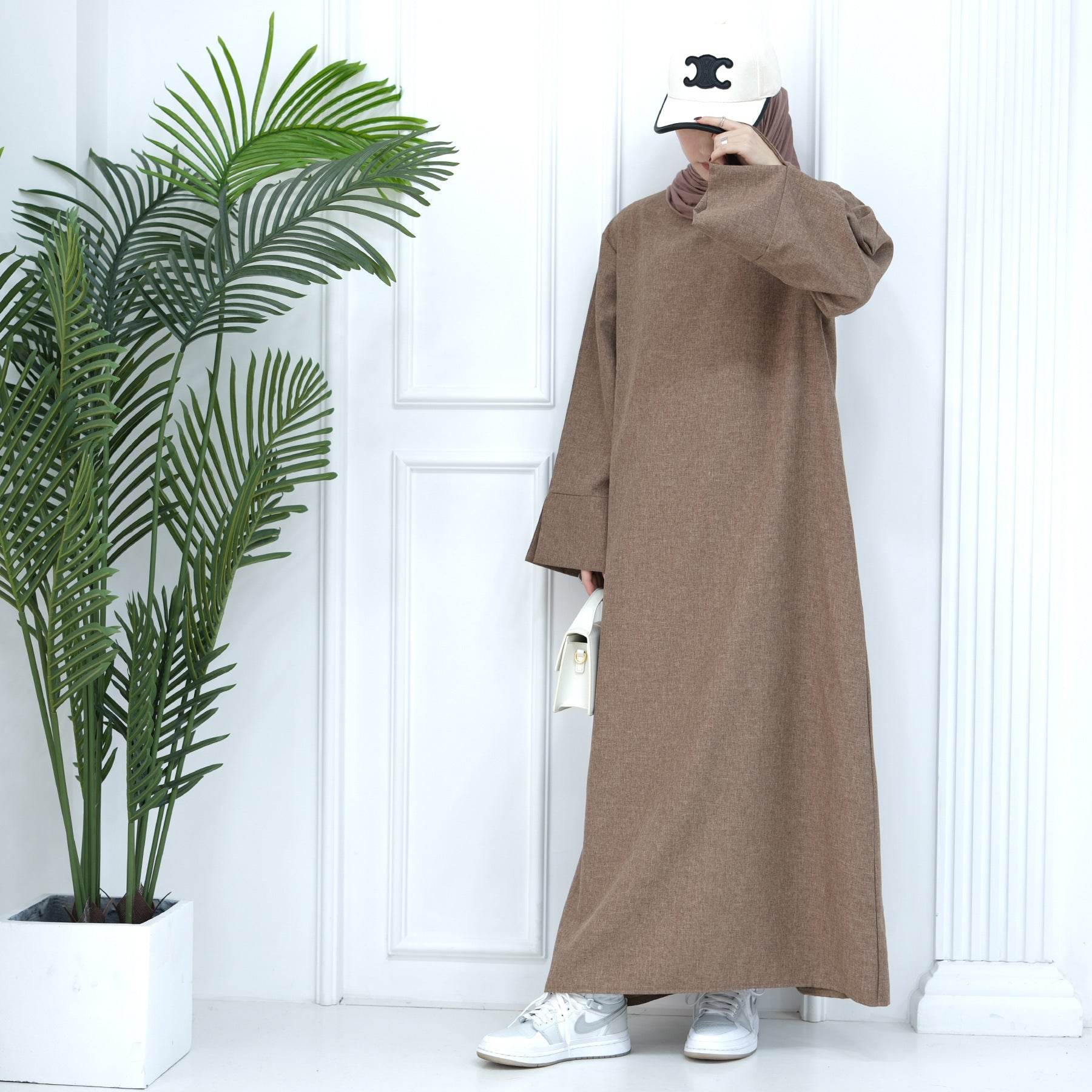 Middle East Turkey Loose Plus Size Elegant Dress Robe - Mubimart