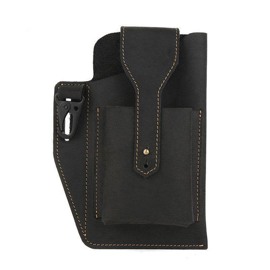 Mens Fashion Vintage Solid Color Waist Bag - Mubimart