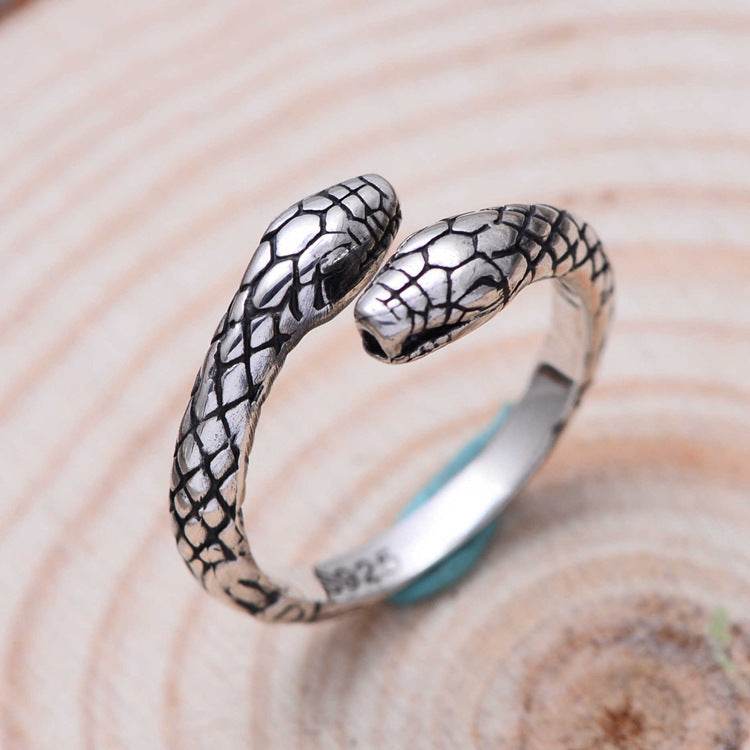Ladies Silver Snake Ring - Mubimart