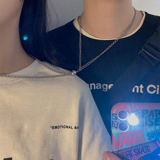 Men and Women Necklace Couple Magnetic Necklace - Mubimart