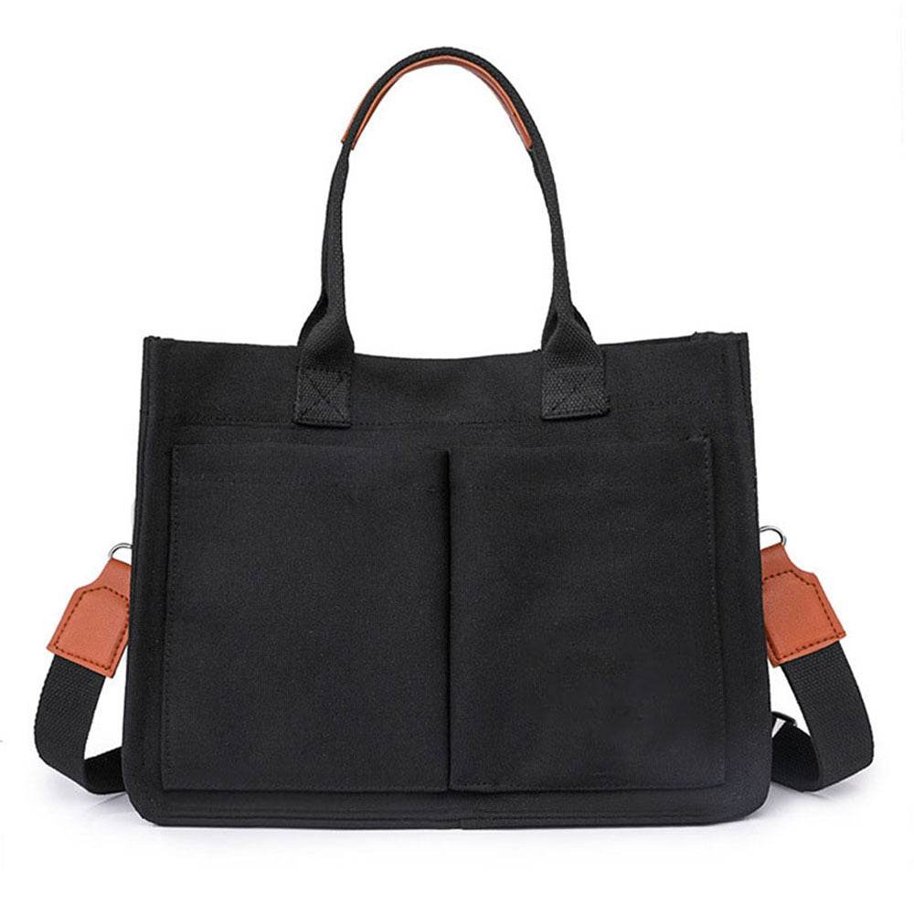 New Large Capacity Canvas Tote Bags For Women Work Commuting Carrying Bag College Style Student Outfit Book Shoulder Shopper Bag - Mubimart