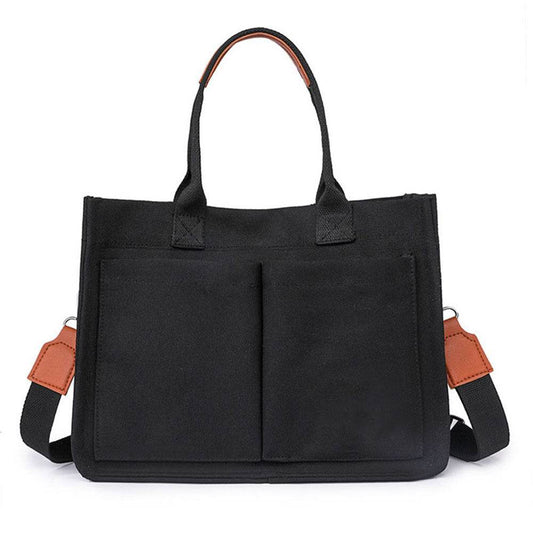 New Large Capacity Canvas Tote Bags For Women Work Commuting Carrying Bag College Style Student Outfit Book Shoulder Shopper Bag - Mubimart