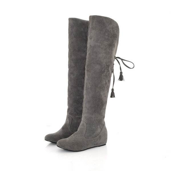 Over-the-knee boots plus size warm snow boots - Mubimart