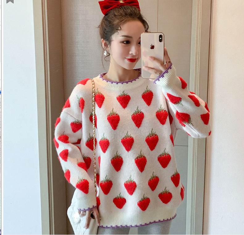 Maternity Sweater Fashion Temperament Knitting - Mubimart