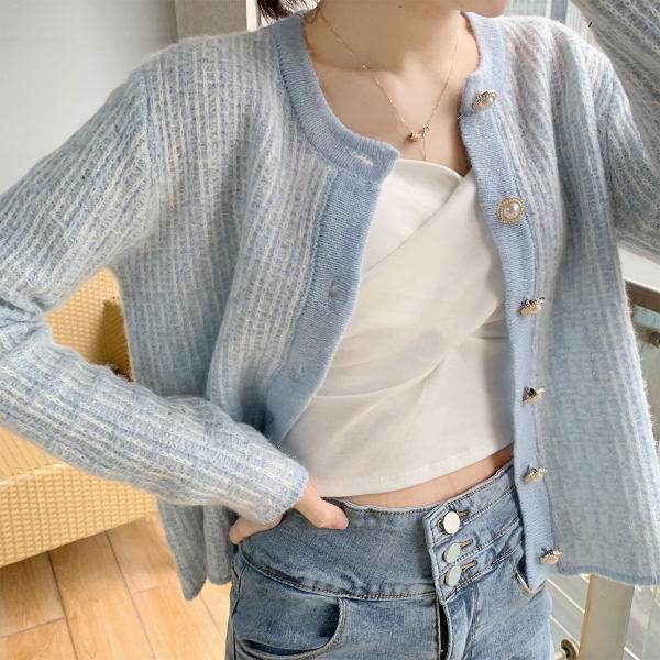 Gentle Temperament Young Lady Little Fragrant Wind Cardigan Women Loose Top - Mubimart