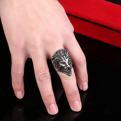 Animal Ring Titanium Steel Vintage Men