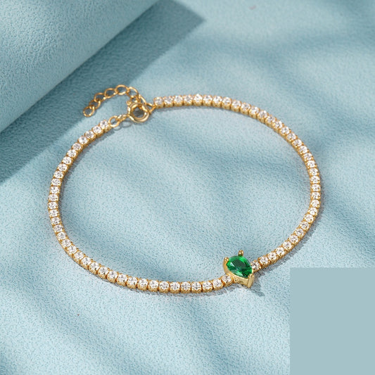 Colorful Crystals Women's Tennis Diamond Bracelet