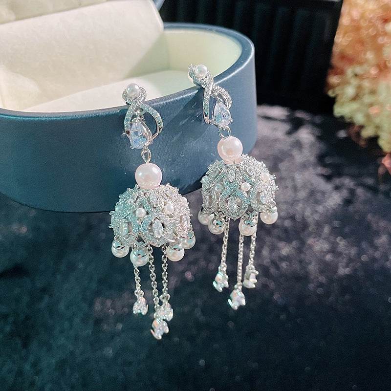 Coloured Zirconia Stud Earrings For Women - Mubimart