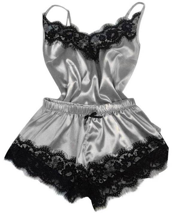 Women's Sling Pajamas Emulation Silk Nightgown Plus Size Home Underwear Nightdress - Mubimart