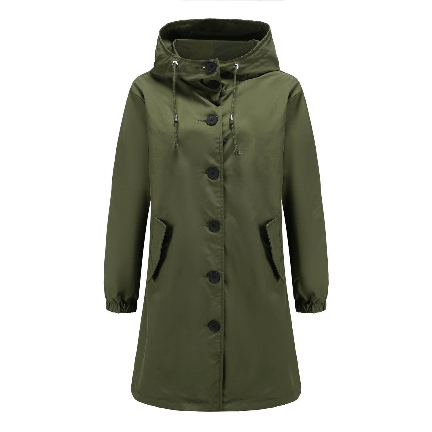 Anorak Women's Casual Long Coat Trench Coat - Mubimart