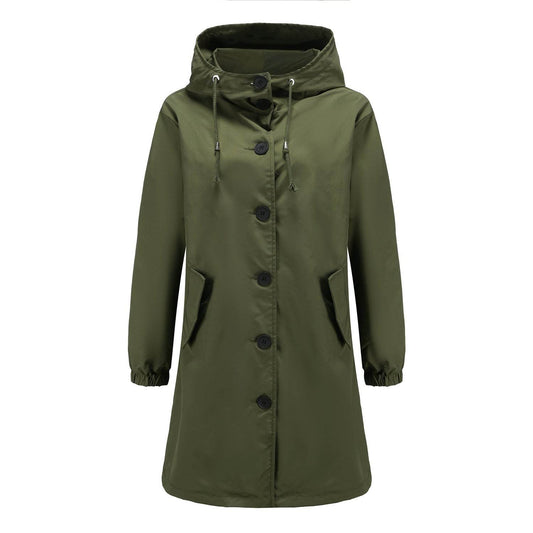 Anorak Women's Casual Long Coat Trench Coat - Mubimart