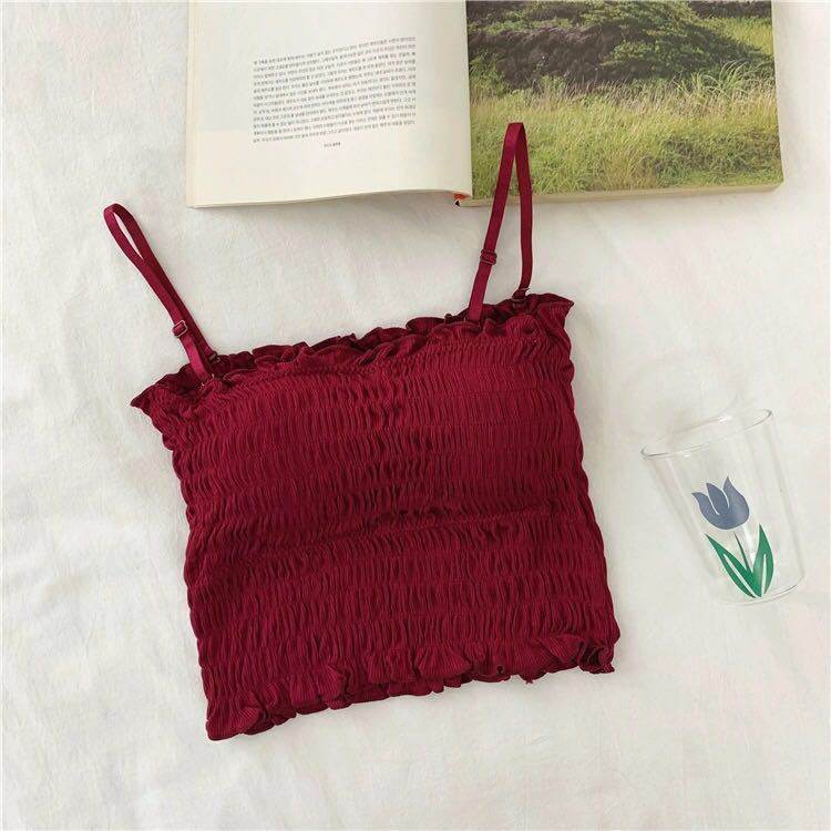 Ladies Fashion Wrap Chest Camisole Bottom Vest - Mubimart