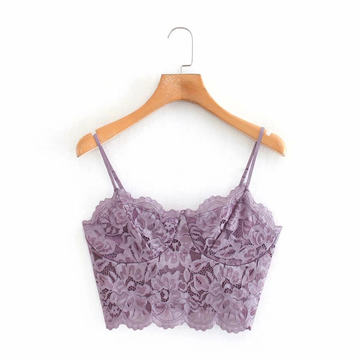 Lace underwear top with camisole - Mubimart -  