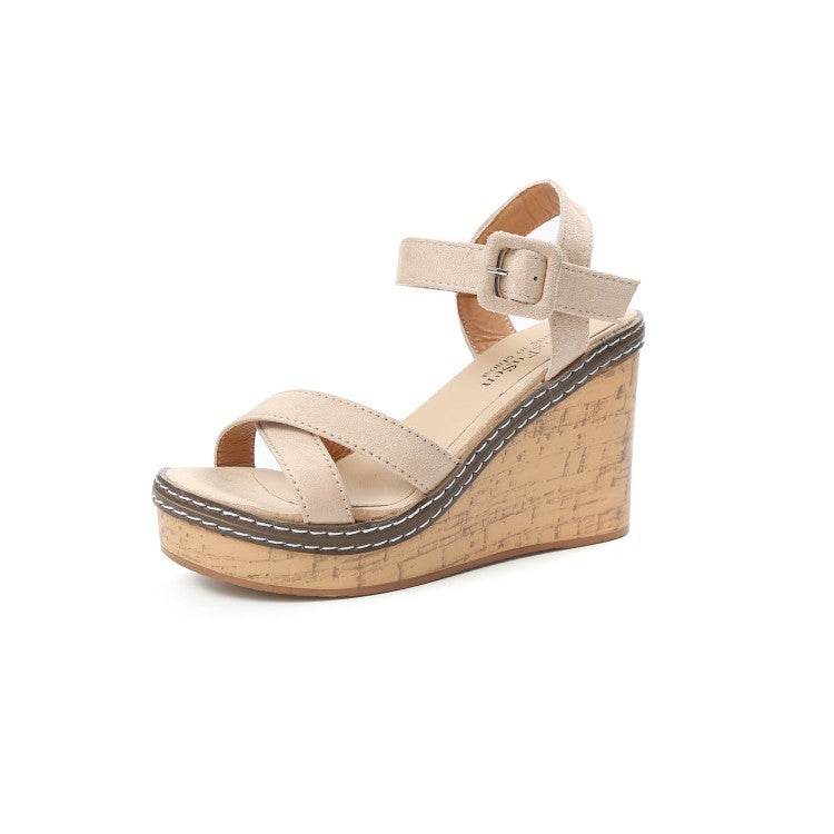 Suede wedge sandals - Mubimart