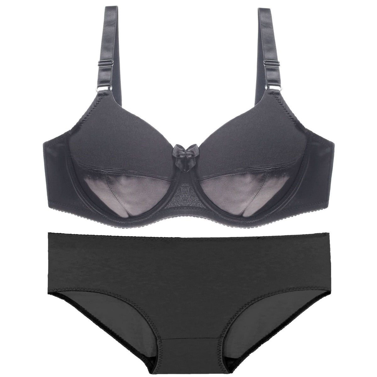 Glossy plus size bra set - Mubimart -  