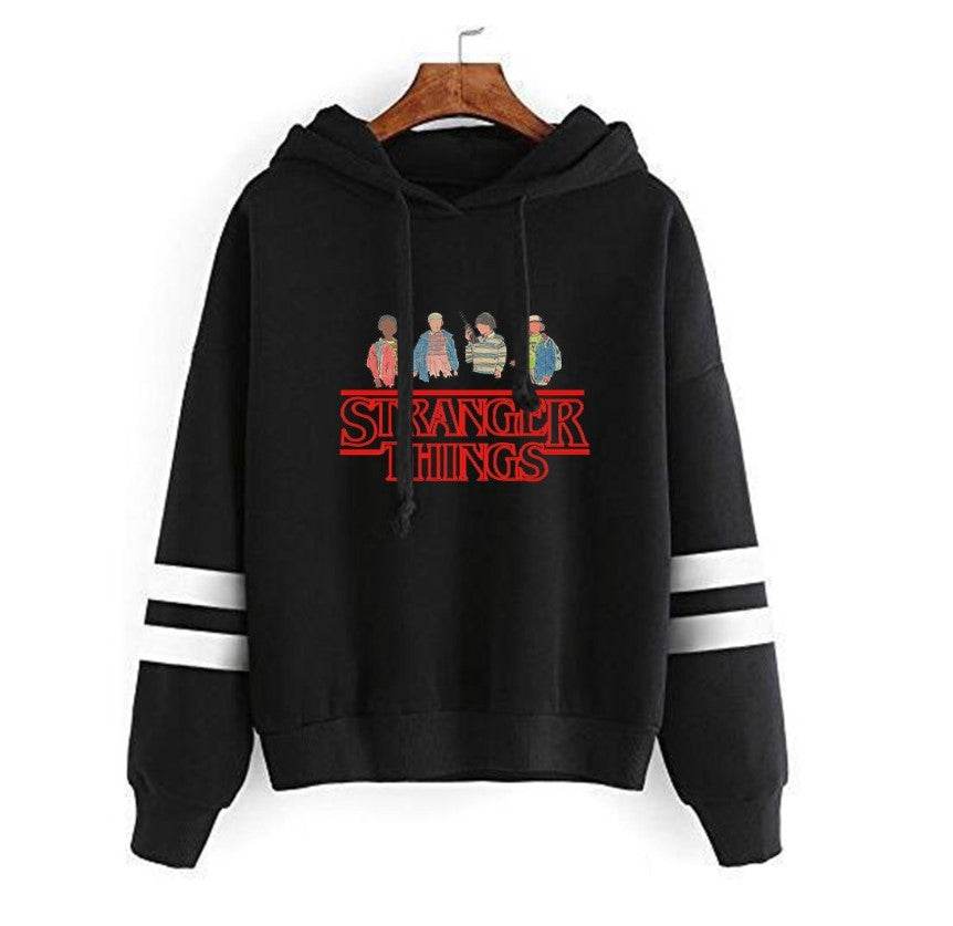 Stranger Things Striped Hoodies - Mubimart