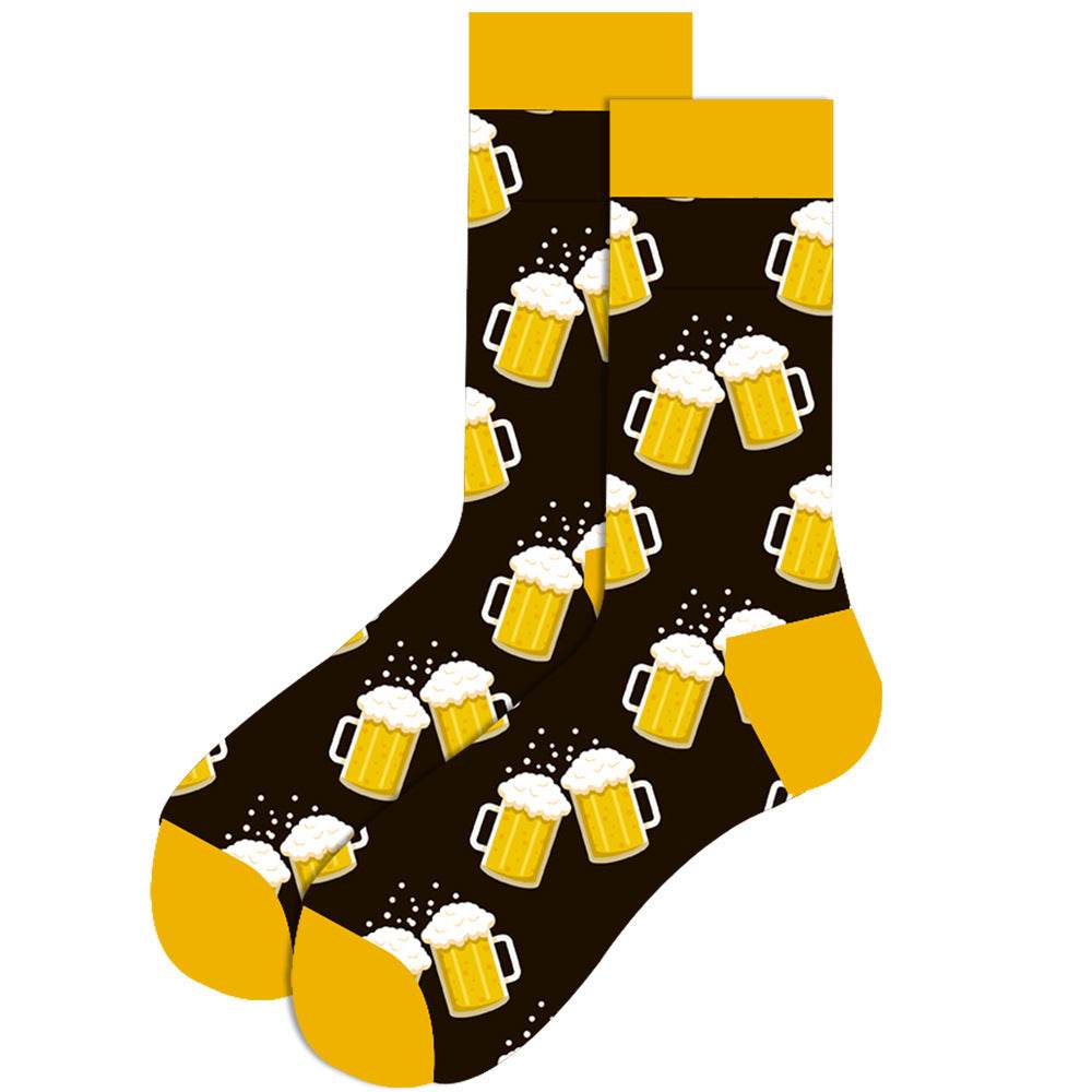Men's Socks Santa Claus Moose Men's Mid-tube Socks Tide Cotton Socks - Mubimart