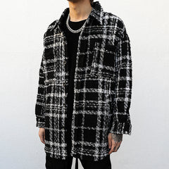 Plaid Padded Woolen Shirt Jacket