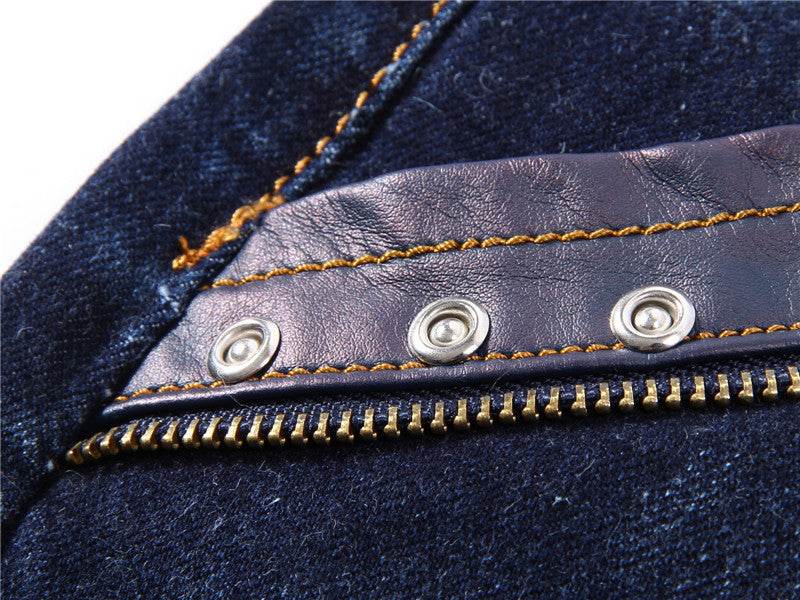 Panelled Statement Jeans Frayed Slim Fit - Mubimart