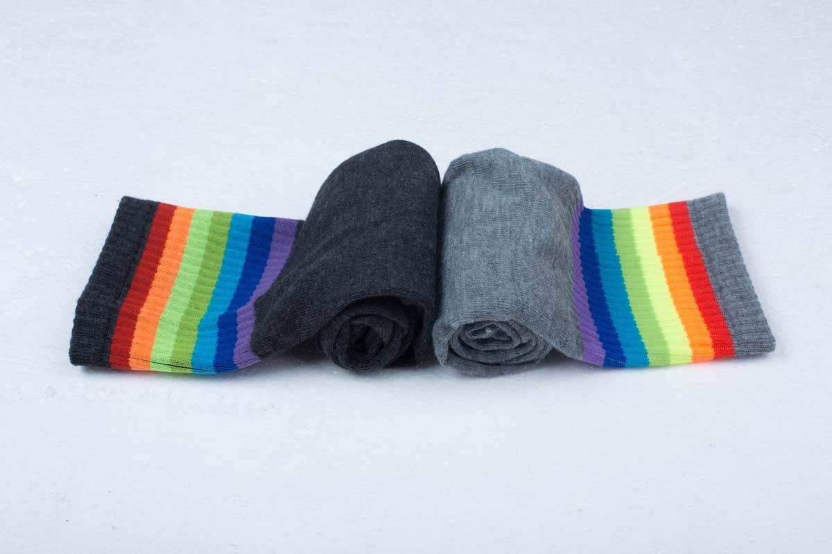 Rainbow long socks fall and winter knee socks - Mubimart