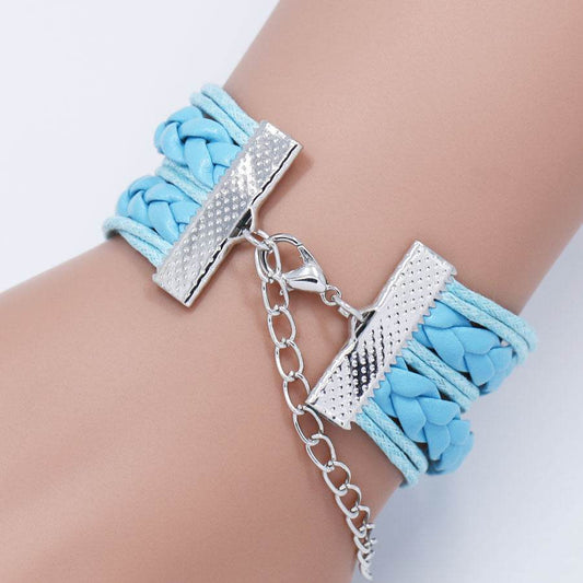 Multi-layered gemstone wolf bracelet - Mubimart
