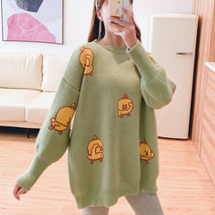 Sweater loose top mid-length outing maternity wear