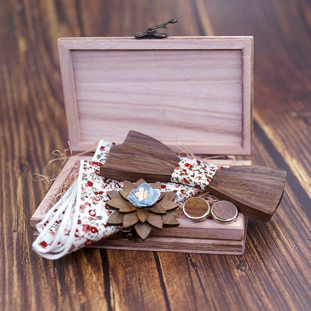 3D wood bow tie - Mubimart