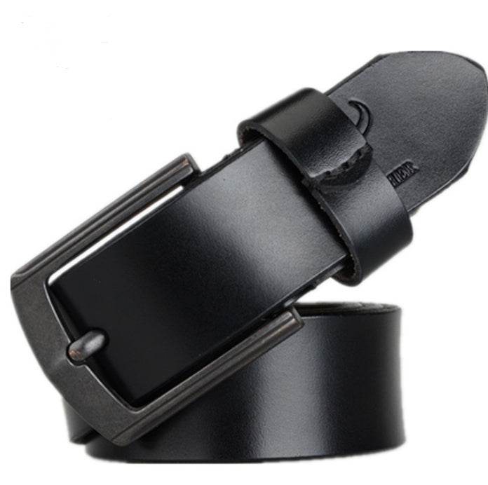 Dynamic buckle leather belt belt - Mubimart